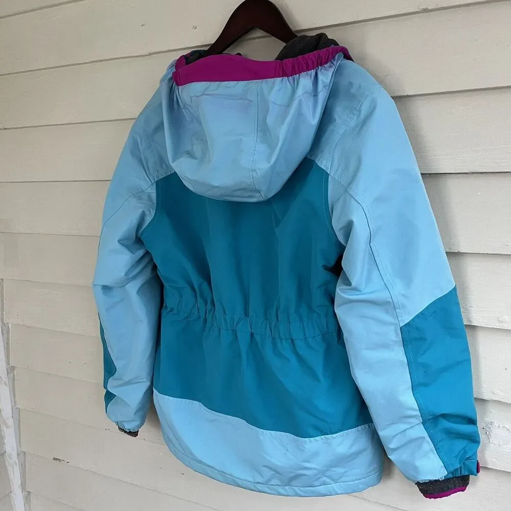 LANDS END Squall Waterproof Insulated Winter Jacket, Teal/Fuschia- Size XL (16)